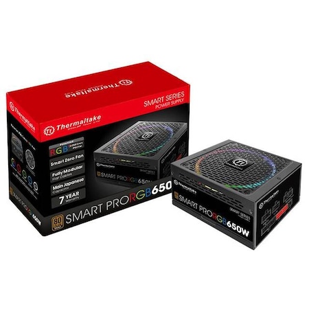 Thermaltake Smart Pro RGB 650W 80 PLUS Bronze ATX12V 2.4 & EPS12V 2.92 Power PS-SPR-0650FPCBUS-R